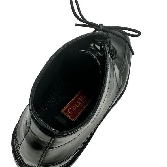 Cole Haan Mens Ankle Boots Black Leather Lace Up Round Moc Toe Chukka 8.5 M - Picture 9 of 10